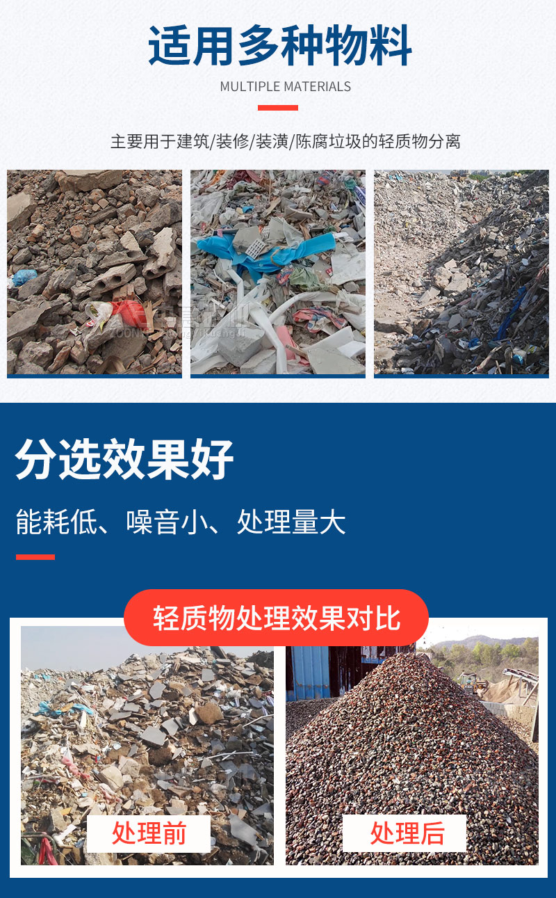 建筑垃圾轻物质处理效果